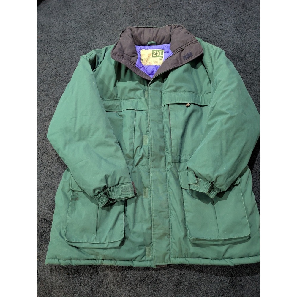 Vintage Green 2XL Winter Parka Jacket Mens Heavyweight Insulated Puffer‎ Coat